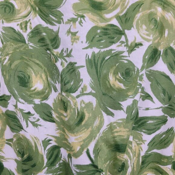 Ann Taylor Loft Dress Cotton Sleeveless Surplice Aline Floral Rosette Green Sz 4 - Picture 5 of 10